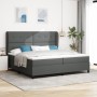 Cama Box Spring con Colchón en Gris Oscuro, 200x200 cm de Tela de , Camas y somieres - Ref: Foro24-3340586, Precio: 705,96 €,...