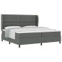 Cama Box Spring con Colchón en Gris Oscuro, 200x200 cm de Tela de , Camas y somieres - Ref: Foro24-3340586, Precio: 705,96 €,...