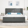 Cama Box Spring con Colchón en Gris Oscuro, 200x200 cm de Tela de , Camas y somieres - Ref: Foro24-3340586, Precio: 705,96 €,...