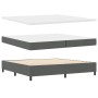 Cama Box Spring con Colchón en Gris Oscuro, 200x200 cm de Tela de , Camas y somieres - Ref: Foro24-3340586, Precio: 705,96 €,...