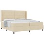 Cama con somier y colchón - Crema, 200x200 cm de tela de , Camas y somieres - Ref: Foro24-3340590, Precio: 650,16 €, Descuent...