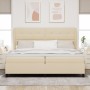 Cama con somier y colchón - Crema, 200x200 cm de tela de , Camas y somieres - Ref: Foro24-3340590, Precio: 650,16 €, Descuent...