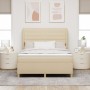 Cama con Colchón Crema 140x190 cm Tela von , Betten und Lattenroste - Ref: Foro24-3340688, Preis: 524,67 €, Rabatt: %