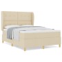 Cama con somier y colchón Crema 140x190 cm Tela von , Betten und Lattenroste - Ref: Foro24-3340751, Preis: 521,00 €, Rabatt: %