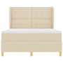 Cama con somier y colchón Crema 140x190 cm Tela von , Betten und Lattenroste - Ref: Foro24-3340751, Preis: 521,00 €, Rabatt: %
