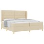 Cama con somier y colchón, crema, 200x200 cm, tela von , Betten und Lattenroste - Ref: Foro24-3340779, Preis: 651,48 €, Rabat...