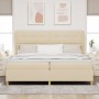 Cama con somier y colchón, crema, 200x200 cm, tela von , Betten und Lattenroste - Ref: Foro24-3340779, Preis: 651,48 €, Rabat...