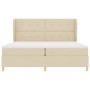 Cama con somier y colchón, crema, 200x200 cm, tela von , Betten und Lattenroste - Ref: Foro24-3340779, Preis: 651,48 €, Rabat...
