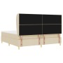 Cama con somier y colchón, crema, 200x200 cm, tela de , Camas y somieres - Ref: Foro24-3340779, Precio: 638,93 €