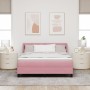 Cama con somier y colchón Rosa 140x200 cm Terciopelo by , Beds and slatted bases - Ref: Foro24-3341473, Price: 422,90 €, Disc...