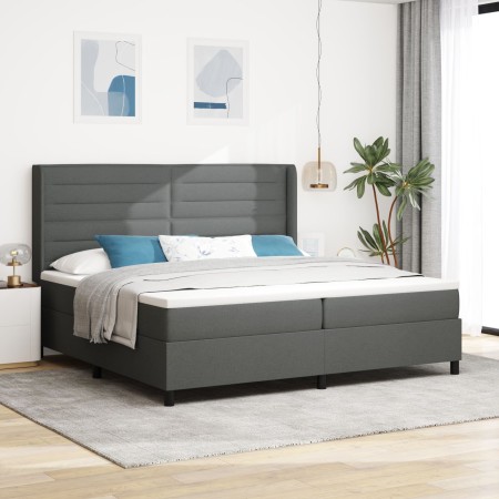 Cama con somier y colchón Gris Oscuro 200x200 cm Tela by , Beds and slatted bases - Ref: Foro24-3341603, Price: 706,10 €, Dis...
