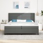 Cama con somier y colchón Gris Oscuro 200x200 cm Tela by , Beds and slatted bases - Ref: Foro24-3341603, Price: 706,10 €, Dis...