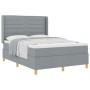 Cama Box Spring con Colchón Gris Claro 140x190 cm Tela by , Beds and slatted bases - Ref: Foro24-3341763, Price: 546,24 €, Di...