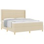 Cama Box Spring Crema con Colchón, 180x200 cm de Tela by , Beds and slatted bases - Ref: Foro24-3341789, Price: 660,78 €, Dis...