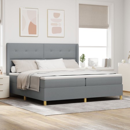Cama Box Spring con Colchón Gris Claro 200x200 cm Tela von , Betten und Lattenroste - Ref: Foro24-3341854, Preis: 671,70 €, R...