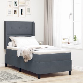 Cama con Box Spring y Colchón Gris Oscuro 100x200 cm de Terciopelo de , Camas y somieres - Ref: Foro24-3341997, Precio: 355,9...