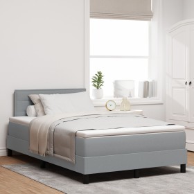 Marco de cama con colchón Gris claro Tela 120 x 200 cm von , Betten und Lattenroste - Ref: Foro24-3342121, Preis: 390,02 €, R...