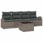 Conjunto de sofá de jardín 5 pcs Gris 55 x 55 x 37 cm Poliratán