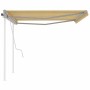 Toldo manual retráctil con postes amarillo y blanco 4x3 m by vidaXL, Awnings - Ref: Foro24-3069938, Price: 539,02 €, Discount: %