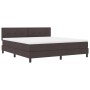Marco de Cama con Colchón Marrón Oscuro Tela 180 x 200 cm by , Beds and slatted bases - Ref: Foro24-3342229, Price: 554,57 €,...