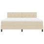 Cama Box Spring con Colchón & LED Crema 180x200 cm Tela de , Camas y somieres - Ref: Foro24-3342231, Precio: 559,53 €