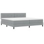 Estructura de Cama con Colchón Gris Claro Tela 200 x 200 cm by , Beds and slatted bases - Ref: Foro24-3342233, Price: 614,20 ...