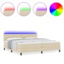 Estructura de Cama con Colchón Beige Tela 200 x 200 cm by , Beds and slatted bases - Ref: Foro24-3342238, Price: 561,72 €, Di...