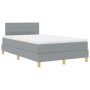 Cama Box Spring con Colchón y Luz LED Gris Claro 120x200 cm Tela von , Betten und Lattenroste - Ref: Foro24-3342352, Preis: 3...