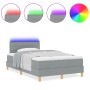 Cama Box Spring con Colchón y Luz LED Gris Claro 120x200 cm Tela von , Betten und Lattenroste - Ref: Foro24-3342352, Preis: 3...