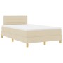 Cama con somier con colchón y LED crema 120x200 cm tela by , Beds and slatted bases - Ref: Foro24-3342357, Price: 396,87 €, D...