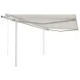 Toldo retráctil automático con postes crema 4,5x3 m by vidaXL, Awnings - Ref: Foro24-3069967, Price: 501,97 €, Discount: %