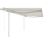 Toldo retráctil automático con postes crema 4,5x3 m by vidaXL, Awnings - Ref: Foro24-3069967, Price: 553,84 €, Discount: %