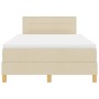 Cama con somier con colchón y LED crema 120x200 cm tela by , Beds and slatted bases - Ref: Foro24-3342357, Price: 396,87 €, D...