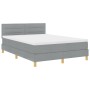 Cama con somier con colchón y LED Gris claro 140x190 cm Tela by , Beds and slatted bases - Ref: Foro24-3342359, Price: 472,23...