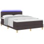 Cama Box Spring con Colchón y LED Marrón Oscuro 140x190 cm Tela by , Beds and slatted bases - Ref: Foro24-3342362, Price: 447...