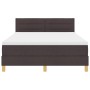 Cama Box Spring con Colchón y LED Marrón Oscuro 140x190 cm Tela by , Beds and slatted bases - Ref: Foro24-3342362, Price: 447...