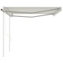 Toldo retráctil automático con postes crema 4,5x3 m by vidaXL, Awnings - Ref: Foro24-3069967, Price: 553,84 €, Discount: %