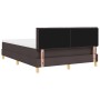 Cama Box Spring con Colchón y LED Marrón Oscuro 140x190 cm Tela by , Beds and slatted bases - Ref: Foro24-3342362, Price: 447...
