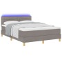 Cama Box Spring con Colchón y LED Taupe 140x190 cm Tela by , Beds and slatted bases - Ref: Foro24-3342363, Price: 456,04 €, D...