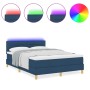Cama Box Spring con Colchón & LED Azul 140x190 cm Tela by , Beds and slatted bases - Ref: Foro24-3342365, Price: 463,48 €, Di...