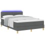 Cama con Box Spring con Colchón y LED Gris Oscuro 140x200 cm Tela von , Betten und Lattenroste - Ref: Foro24-3342367, Preis: ...