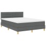Cama con Box Spring con Colchón y LED Gris Oscuro 140x200 cm Tela von , Betten und Lattenroste - Ref: Foro24-3342367, Preis: ...