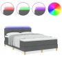 Cama con Box Spring con Colchón y LED Gris Oscuro 140x200 cm Tela von , Betten und Lattenroste - Ref: Foro24-3342367, Preis: ...