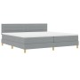 Cama con Base con Colchón y Luz LED Gris Claro 200x200 cm Tela by , Beds and slatted bases - Ref: Foro24-3342387, Price: 594,...
