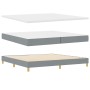Cama con Base con Colchón y Luz LED Gris Claro 200x200 cm Tela by , Beds and slatted bases - Ref: Foro24-3342387, Price: 594,...