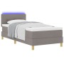 Cama Box Spring con Colchón y LED Taupe 100x200 cm Tela by , Beds and slatted bases - Ref: Foro24-3342419, Price: 355,30 €, D...