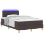 Cama con somier con colchón y LED marrón oscuro 120x200 cm tela by , Beds and slatted bases - Ref: Foro24-3342432, Price: 386...