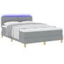 Cama con Box Spring con Colchón & Luz LED Gris Claro 140x190 cm Tela by , Beds and slatted bases - Ref: Foro24-3342436, Price...