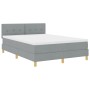 Cama con Box Spring con Colchón & Luz LED Gris Claro 140x190 cm Tela by , Beds and slatted bases - Ref: Foro24-3342436, Price...