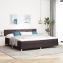 Cama Box Spring con Colchón & LED Marrón Oscuro 200x200 cm Tela by , Beds and slatted bases - Ref: Foro24-3342467, Price: 612...